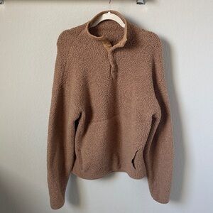 Skims Cozy Brown Fleece Pullover